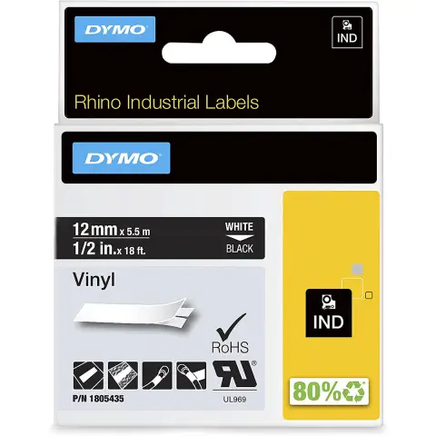 Dymo taśma do drukarek etykiet, D1 16958 czarny/biały  5,5m/12mm